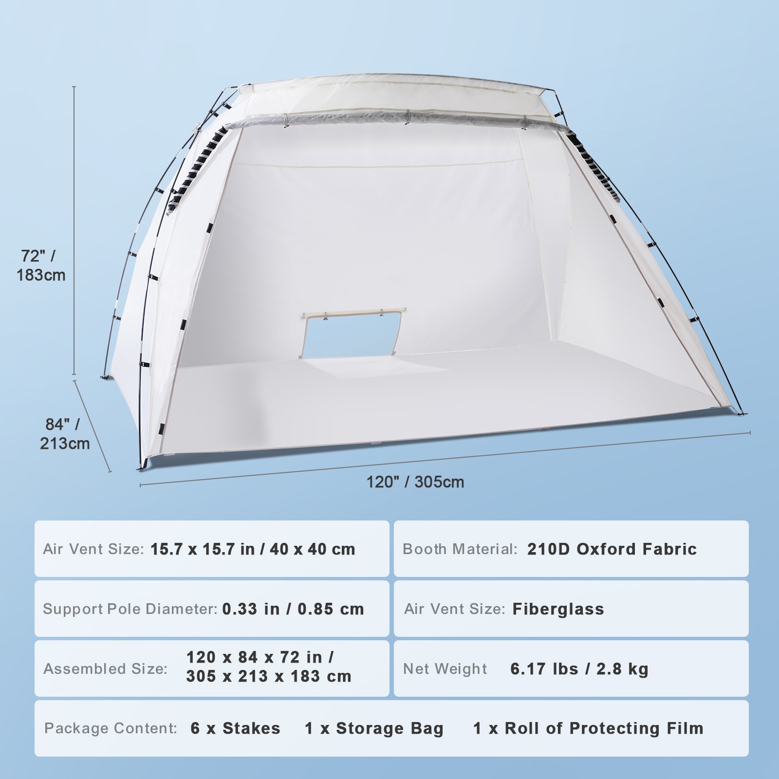 Portable Paint Spray Booth Tent With Mesh Screen For Furniture Diy_voghion.com